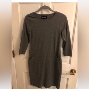 Betabrand 3/4 Sleeve Gray Athletic Dress